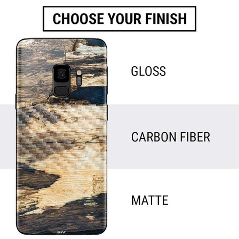 Blue Resin Wood Galaxy S9 Skin